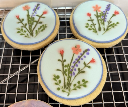 Hand-painted wildflower sugar cookies